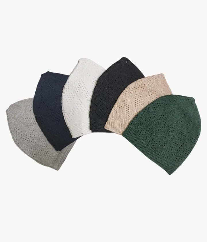 Multicolour Muslim Skull Cap Turkish Design (Pack of 6)